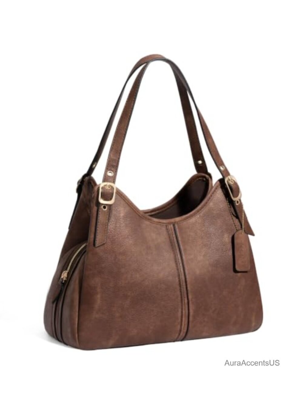 Soft PU Leather Hobo Shoulder Bag Slouchy Vintage Shoulder Purse